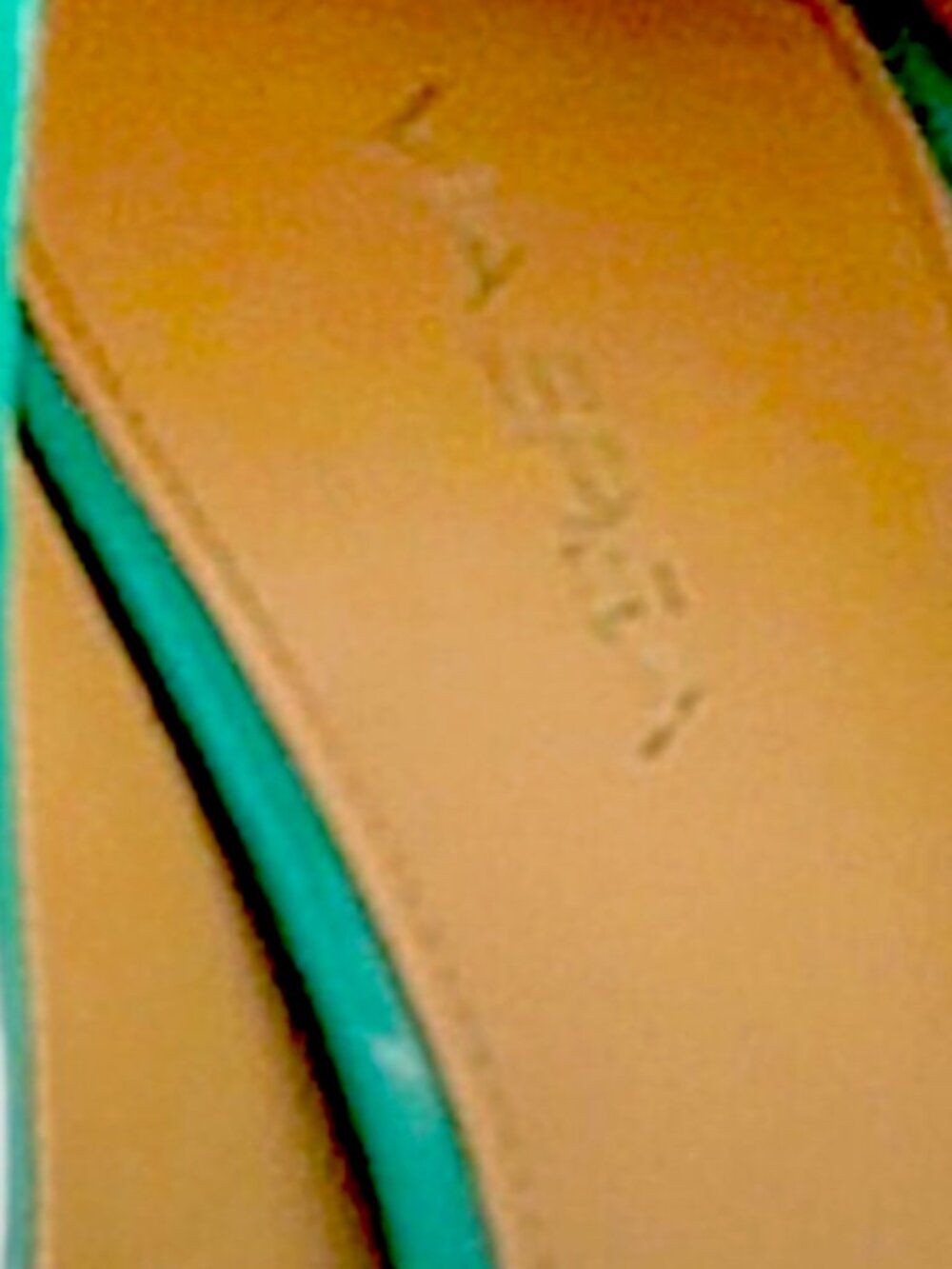 Via Spiga "Alexis" Platform Peep-Toe Pump In A Turquoise/Aqua Patent Finish - Picture 5 of 5